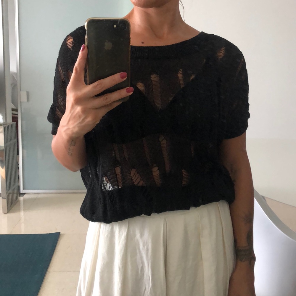 Vince Linen Blend Knit Top